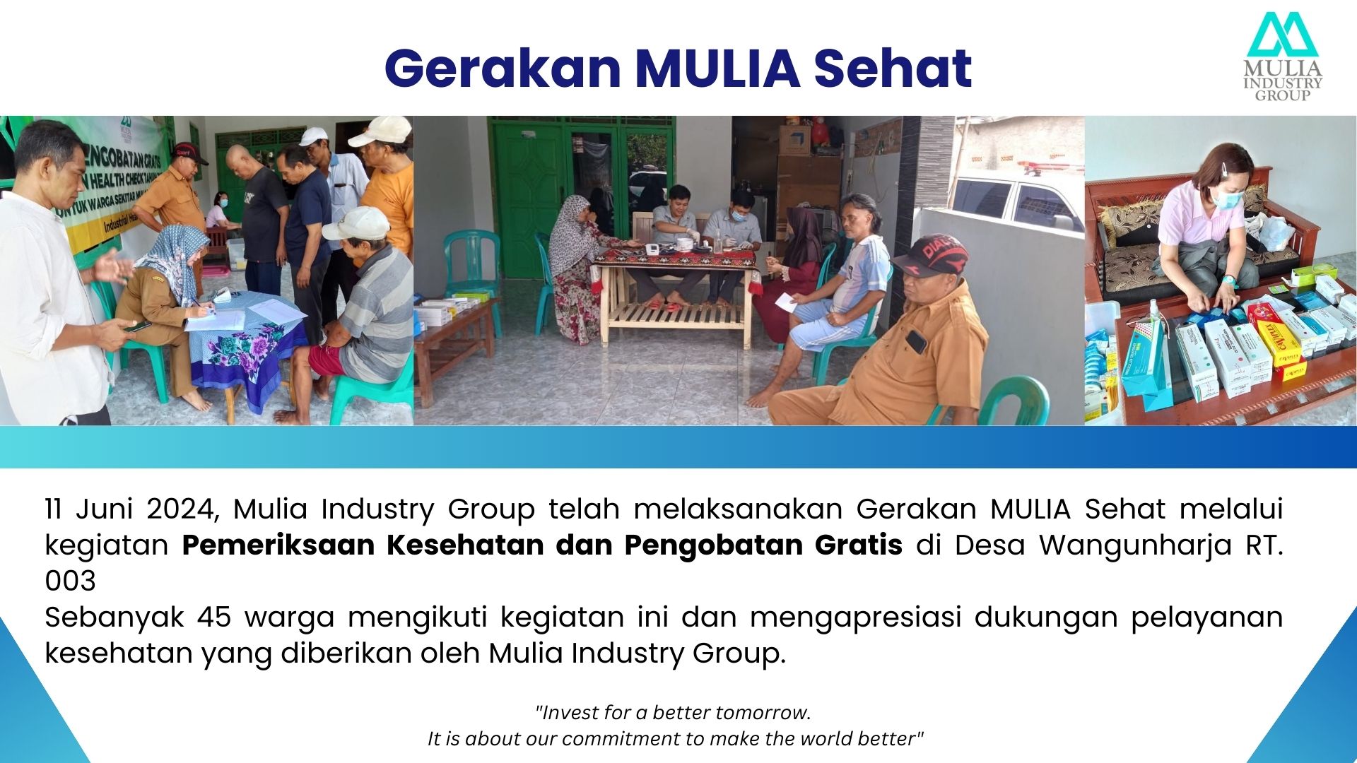 Gerakan MULIA Sehat: Pemeriksaan Kesehatan & Pengobatan Gratis